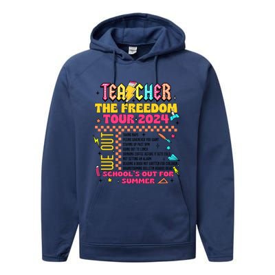 Teacher Freedom 2024 School Out Performance Fleece Hoodie