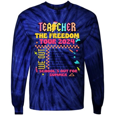 Teacher Freedom 2024 School Out Tie-Dye Long Sleeve Shirt