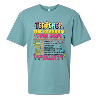 Teacher Freedom 2024 School Out Sueded Cloud Jersey T-Shirt