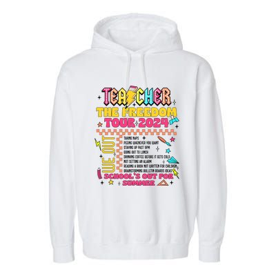 Teacher Freedom 2024 School Out Garment-Dyed Fleece Hoodie