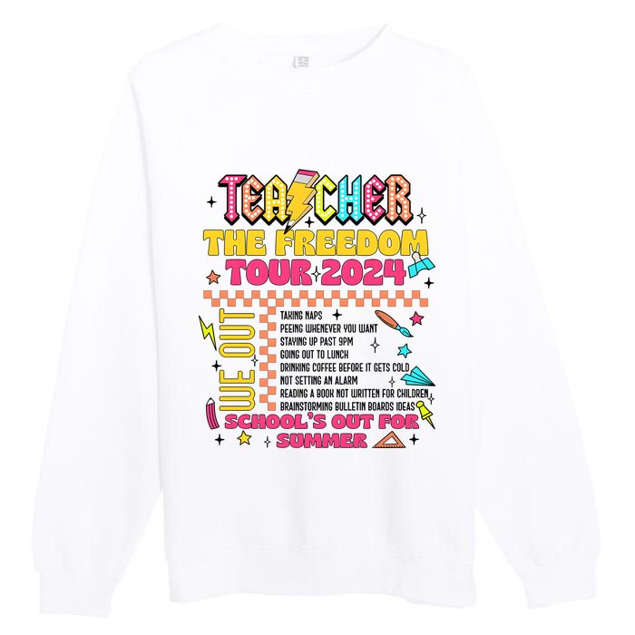 Teacher Freedom 2024 School Out Premium Crewneck Sweatshirt