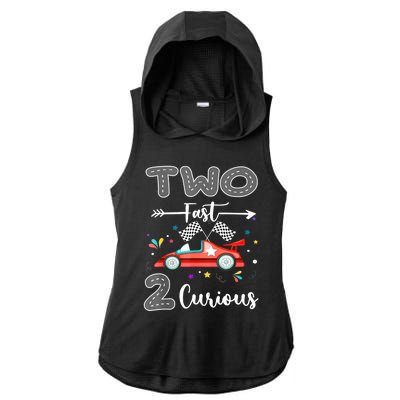 Two Fast 2 Curious Racing 2nd Birthday Gifts Boy Girl Ladies PosiCharge Tri-Blend Wicking Draft Hoodie Tank