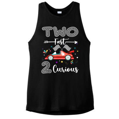 Two Fast 2 Curious Racing 2nd Birthday Gifts Boy Girl Ladies PosiCharge Tri-Blend Wicking Tank