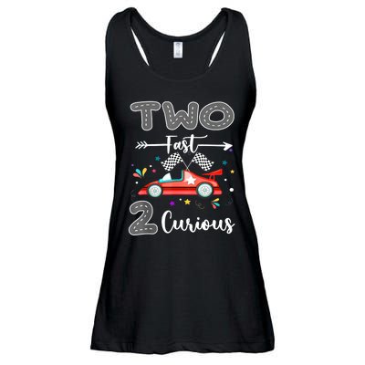 Two Fast 2 Curious Racing 2nd Birthday Gifts Boy Girl Ladies Essential Flowy Tank