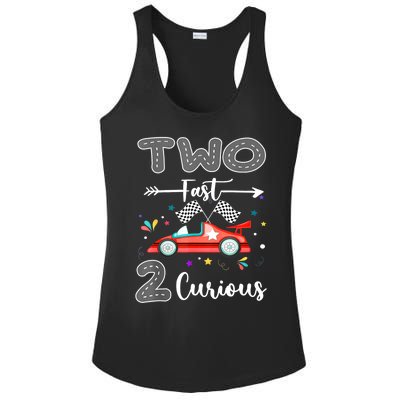 Two Fast 2 Curious Racing 2nd Birthday Gifts Boy Girl Ladies PosiCharge Competitor Racerback Tank