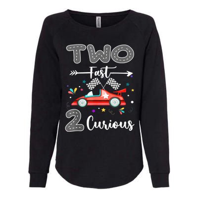 Two Fast 2 Curious Racing 2nd Birthday Gifts Boy Girl Womens California Wash Sweatshirt