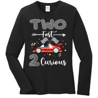 Two Fast 2 Curious Racing 2nd Birthday Gifts Boy Girl Ladies Long Sleeve Shirt