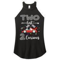 Two Fast 2 Curious Racing 2nd Birthday Gifts Boy Girl Women's Perfect Tri Rocker Tank