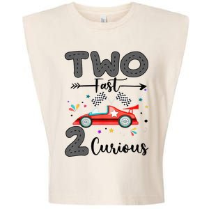 Two Fast 2 Curious Racing 2nd Birthday gift Garment-Dyed Women's Muscle Tee