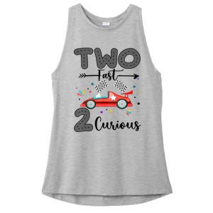 Two Fast 2 Curious Racing 2nd Birthday gift Ladies PosiCharge Tri-Blend Wicking Tank