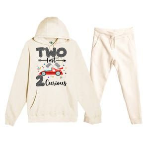 Two Fast 2 Curious Racing 2nd Birthday gift Premium Hooded Sweatsuit Set