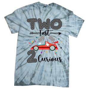 Two Fast 2 Curious Racing 2nd Birthday gift Tie-Dye T-Shirt