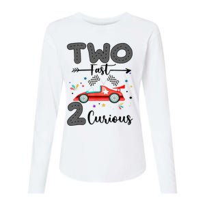 Two Fast 2 Curious Racing 2nd Birthday gift Womens Cotton Relaxed Long Sleeve T-Shirt