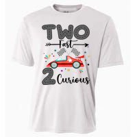 Two Fast 2 Curious Racing 2nd Birthday gift Cooling Performance Crew T-Shirt