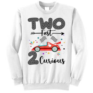 Two Fast 2 Curious Racing 2nd Birthday gift Sweatshirt