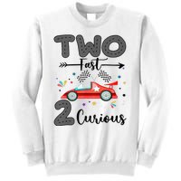 Two Fast 2 Curious Racing 2nd Birthday gift Sweatshirt