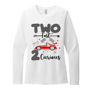 Two Fast 2 Curious Racing 2nd Birthday gift Womens CVC Long Sleeve Shirt