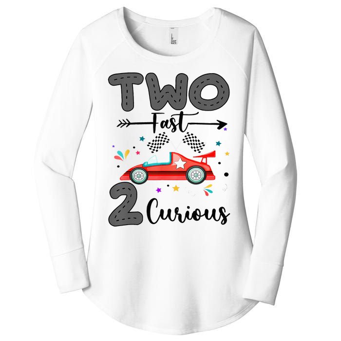 Two Fast 2 Curious Racing 2nd Birthday gift Women's Perfect Tri Tunic Long Sleeve Shirt