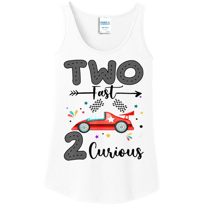 Two Fast 2 Curious Racing 2nd Birthday gift Ladies Essential Tank