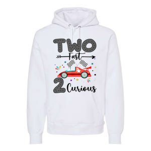 Two Fast 2 Curious Racing 2nd Birthday gift Premium Hoodie