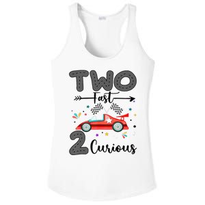 Two Fast 2 Curious Racing 2nd Birthday gift Ladies PosiCharge Competitor Racerback Tank