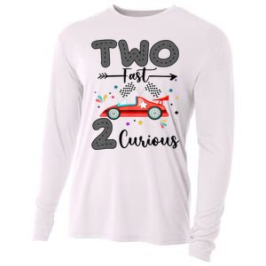 Two Fast 2 Curious Racing 2nd Birthday gift Cooling Performance Long Sleeve Crew