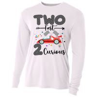 Two Fast 2 Curious Racing 2nd Birthday gift Cooling Performance Long Sleeve Crew