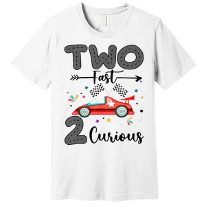 Two Fast 2 Curious Racing 2nd Birthday gift Premium T-Shirt