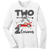 Two Fast 2 Curious Racing 2nd Birthday gift Ladies Long Sleeve Shirt