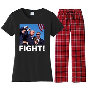 Trump Fight 2024 Usa Flag Save Our Republic Pennsylvania Rally 2024 Women's Flannel Pajama Set