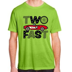 Two Fast 2 Curious Birthday 2 Years Old Pit Crew Bday Gifts Adult ChromaSoft Performance T-Shirt