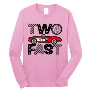 Two Fast 2 Curious Birthday 2 Years Old Pit Crew Bday Gifts Long Sleeve Shirt