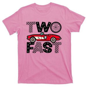 Two Fast 2 Curious Birthday 2 Years Old Pit Crew Bday Gifts T-Shirt