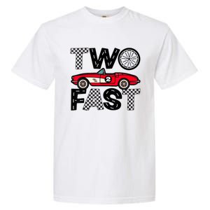 Two Fast 2 Curious Birthday 2 Years Old Pit Crew Bday Gifts Garment-Dyed Heavyweight T-Shirt