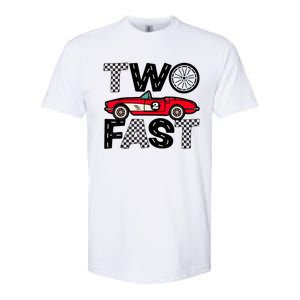 Two Fast 2 Curious Birthday 2 Years Old Pit Crew Bday Gifts Softstyle CVC T-Shirt