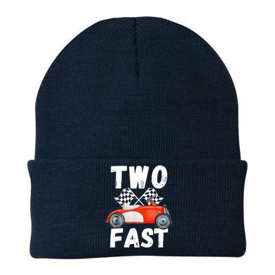 Two Fast 2 Curious Racing 2nd Birthday Race Car Pit Crew Tee Knit Cap Winter Beanie