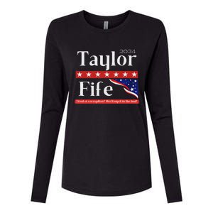 Taylor Fife 2024 Presidential Campaign Design Womens Cotton Relaxed Long Sleeve T-Shirt