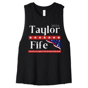 Taylor Fife 2024 Presidential Campaign Design Women's Racerback Cropped Tank