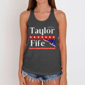 Taylor Fife 2024 Presidential Campaign Design Women's Knotted Racerback Tank