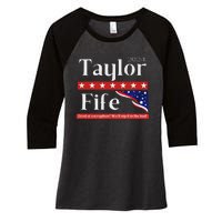 Taylor Fife 2024 Presidential Campaign Design Women's Tri-Blend 3/4-Sleeve Raglan Shirt