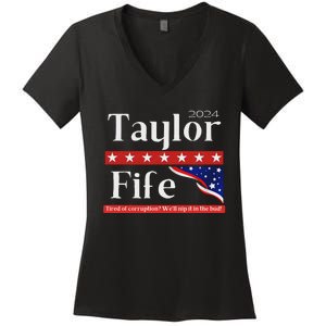 Taylor Fife 2024 Presidential Campaign Design Women's V-Neck T-Shirt