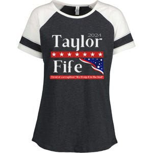 Taylor Fife 2024 Presidential Campaign Design Enza Ladies Jersey Colorblock Tee