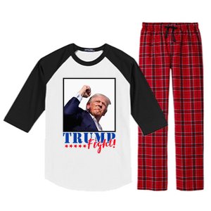 Trump Fight 2024 Fighting Fighters Supporters Americans Raglan Sleeve Pajama Set