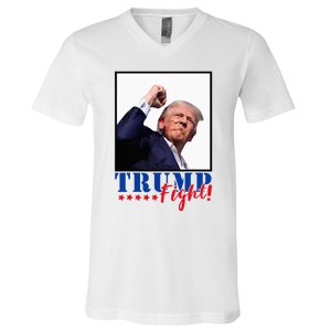 Trump Fight 2024 Fighting Fighters Supporters Americans V-Neck T-Shirt