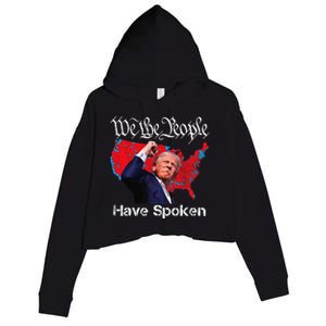 Trump Fight 2024 We The People Have Spoken Election Map Crop Fleece Hoodie