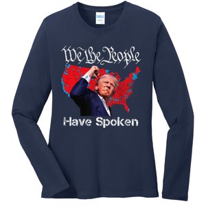 Trump Fight 2024 We The People Have Spoken Election Map Ladies Long Sleeve Shirt