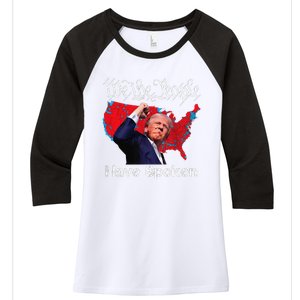 Trump Fight 2024 We The People Have Spoken Election Map Women's Tri-Blend 3/4-Sleeve Raglan Shirt