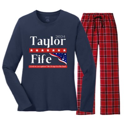 Taylor Fife 2024 Women's Long Sleeve Flannel Pajama Set 