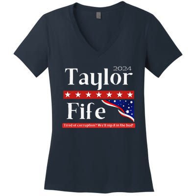 Taylor Fife 2024 Women's V-Neck T-Shirt