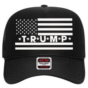 Trump Flag 2024 Trump Republican. High Crown Mesh Back Trucker Hat